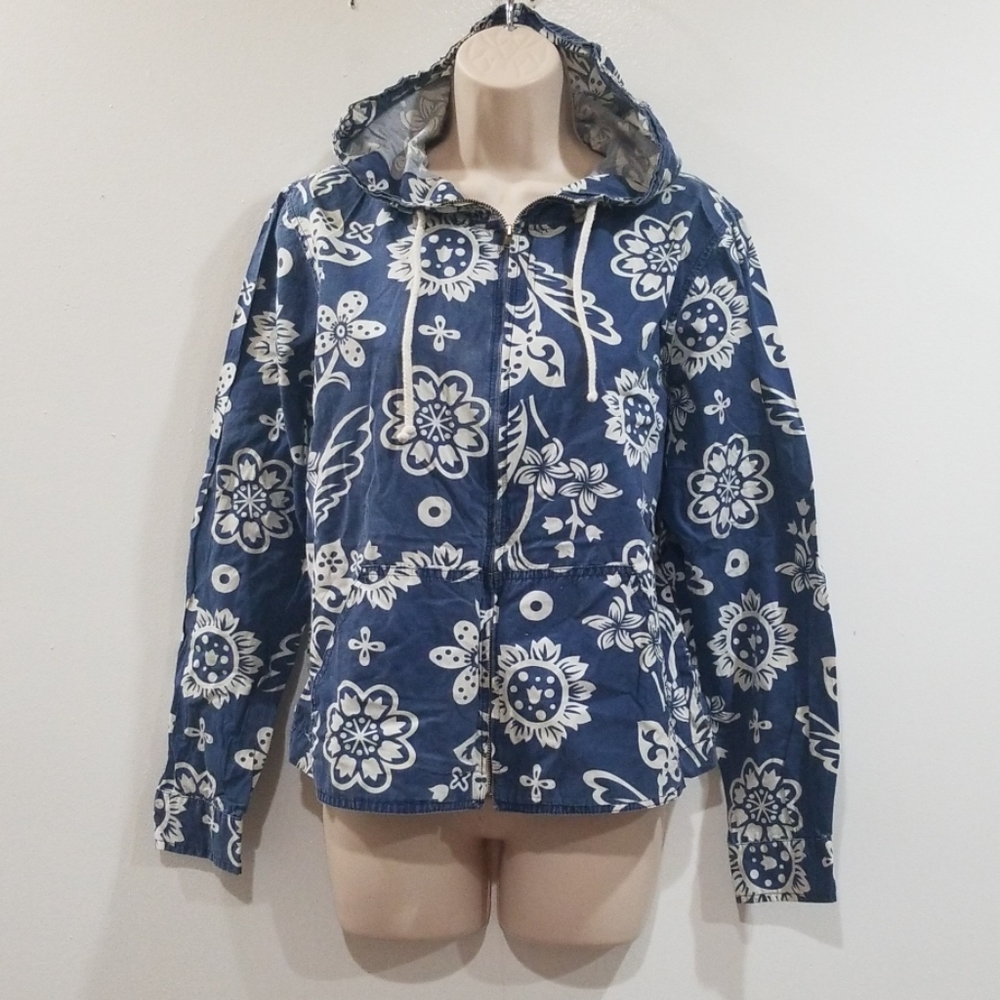 Roxy Quiksilver women's blue and white hoodie - Picture 3 of 8